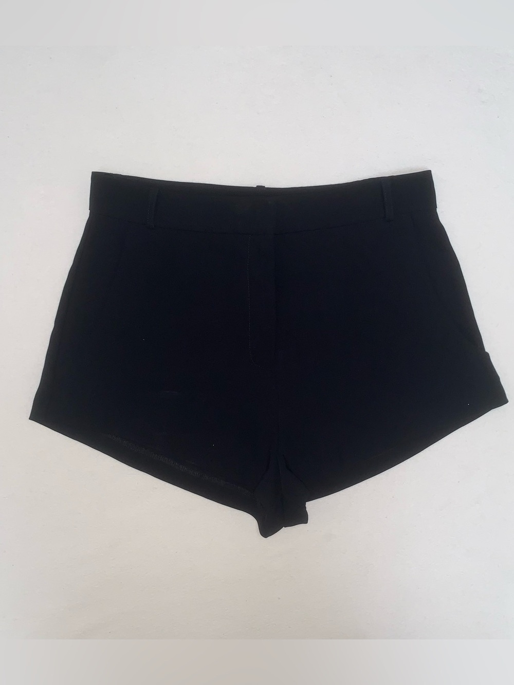 Amanda Uprichard Kelso High-Rise Tailored Shorts Microshorts Black Sz L